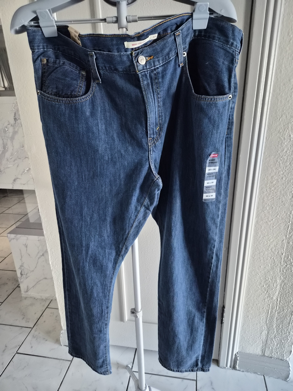 Levi's Men's Straight Jeans in Deep Blue Denim Size 33-30